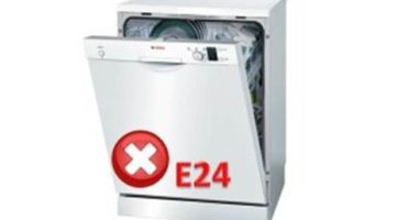 استكشاف أخطاء e24 في غسالة الصحون